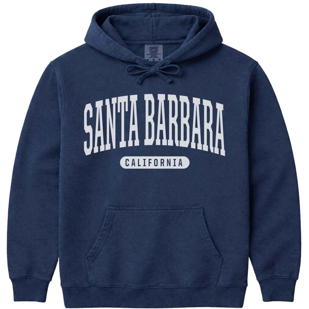 Santa Barbara California Hooded Sweatshirt - Navy