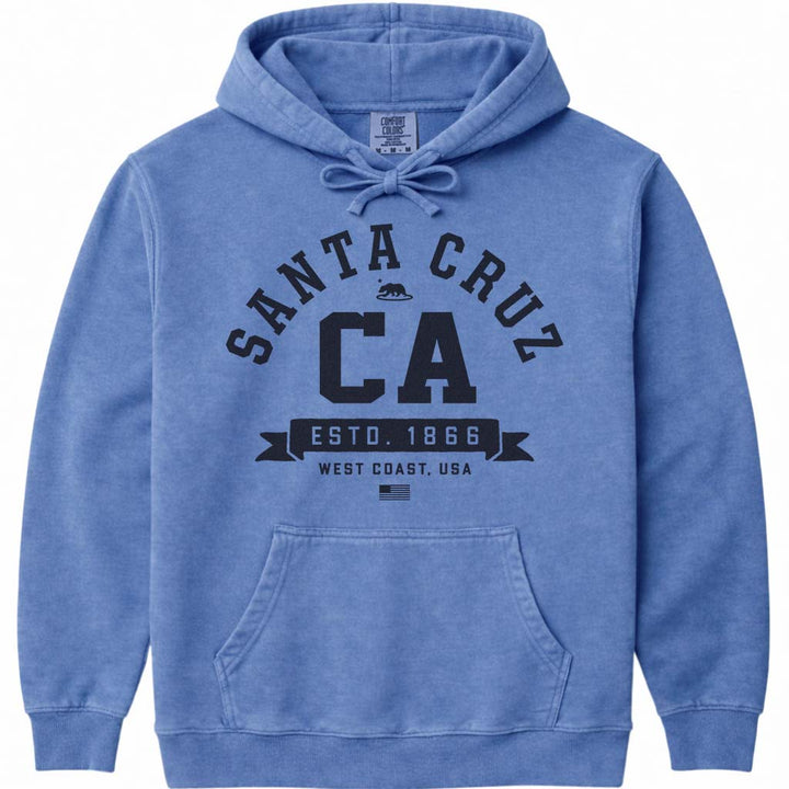 Santa Cruz CA Hoodie Sweatshirt - Flo Blue