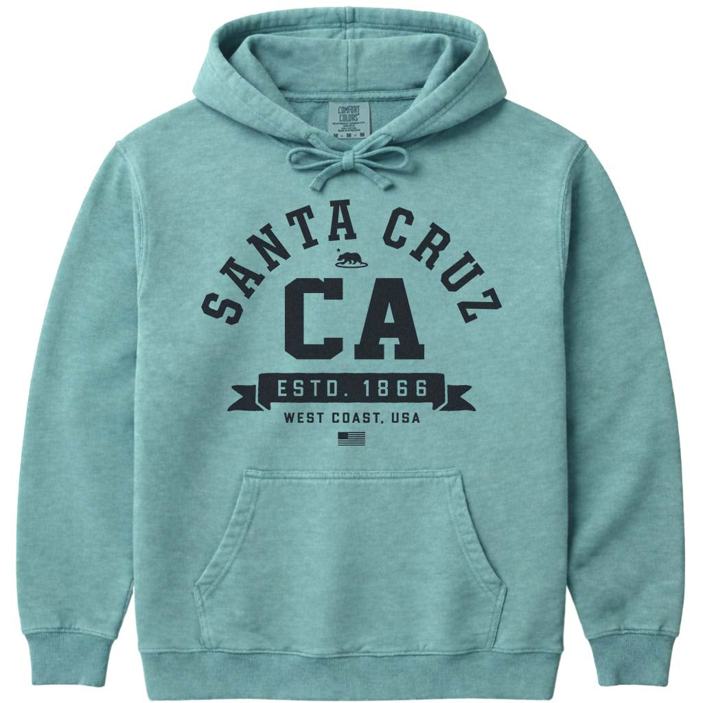 Santa Cruz CA Hoodie Sweatshirt - Seafoam