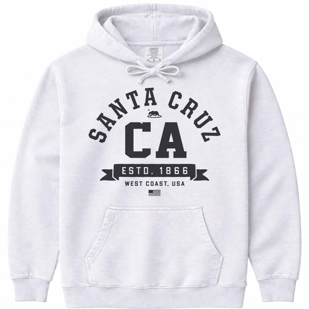 Santa Cruz CA Hoodie Sweatshirt - White