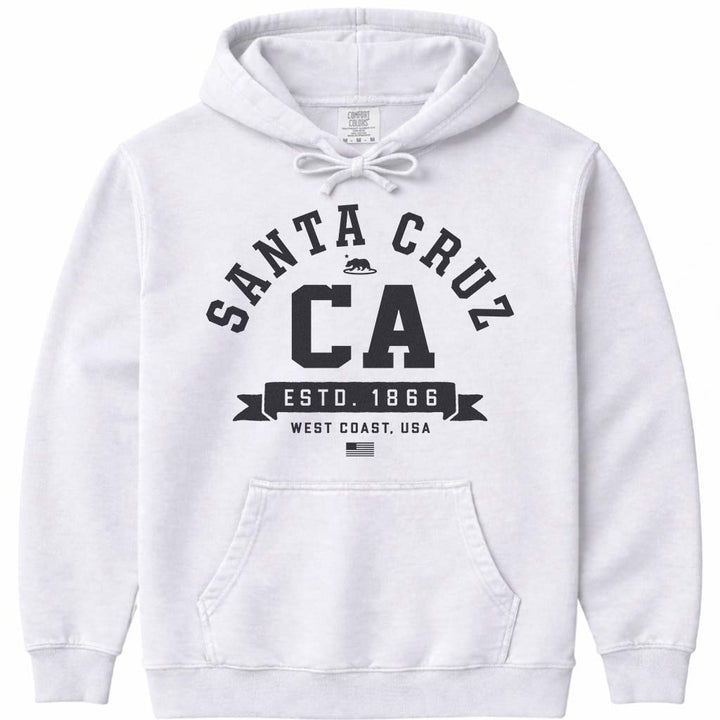 Santa Cruz CA Hoodie Sweatshirt - White