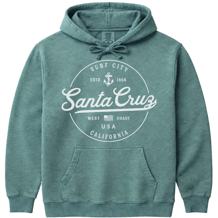 Santa Cruz California Sweatshirt Hoodie - Light Green