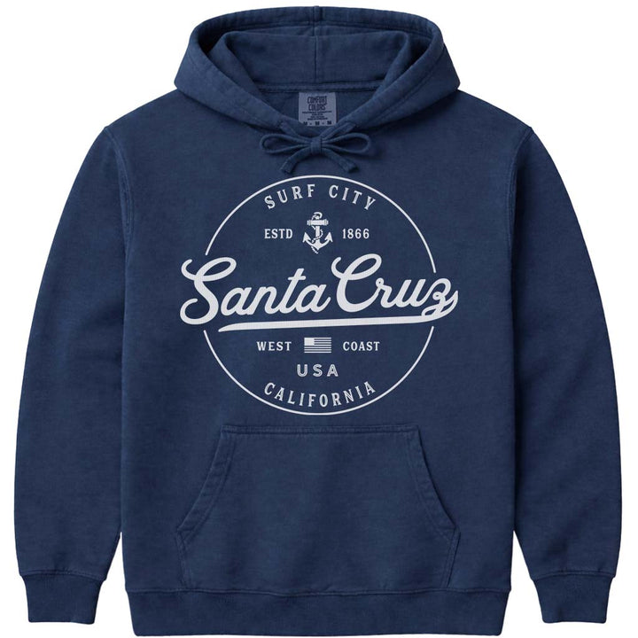 Santa Cruz California Sweatshirt Hoodie - Navy