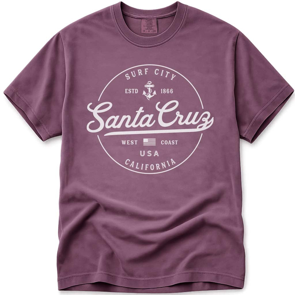 Santa Cruz California T Shirt Surf City CA - Berry