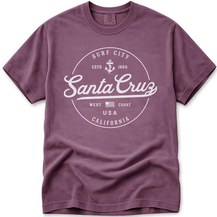 Santa Cruz California T Shirt Surf City CA - Berry