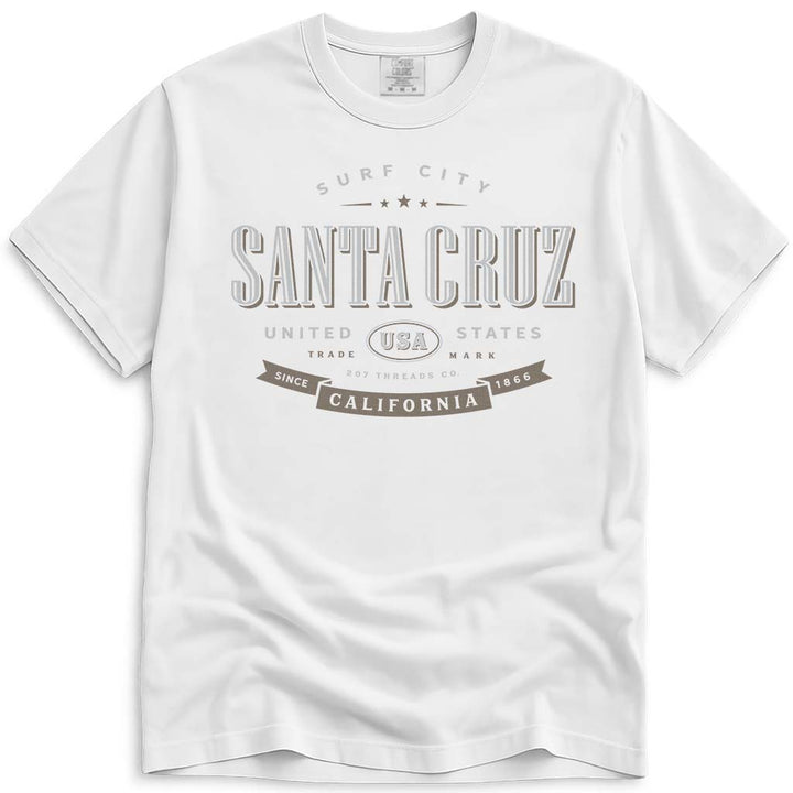 Santa Cruz T Shirt CA Surf City - White
