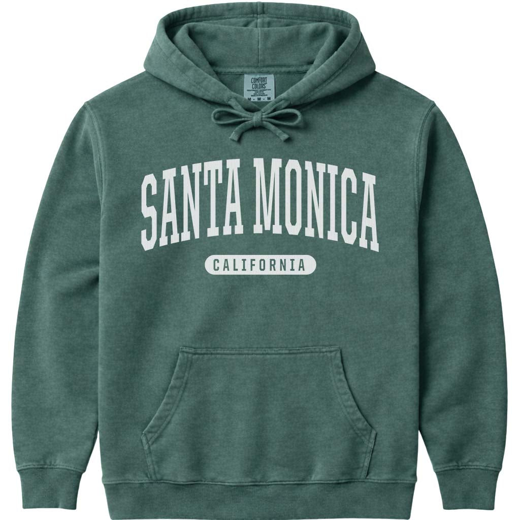Santa Monica California Hoodie Sweatshirt - Blue Spruce