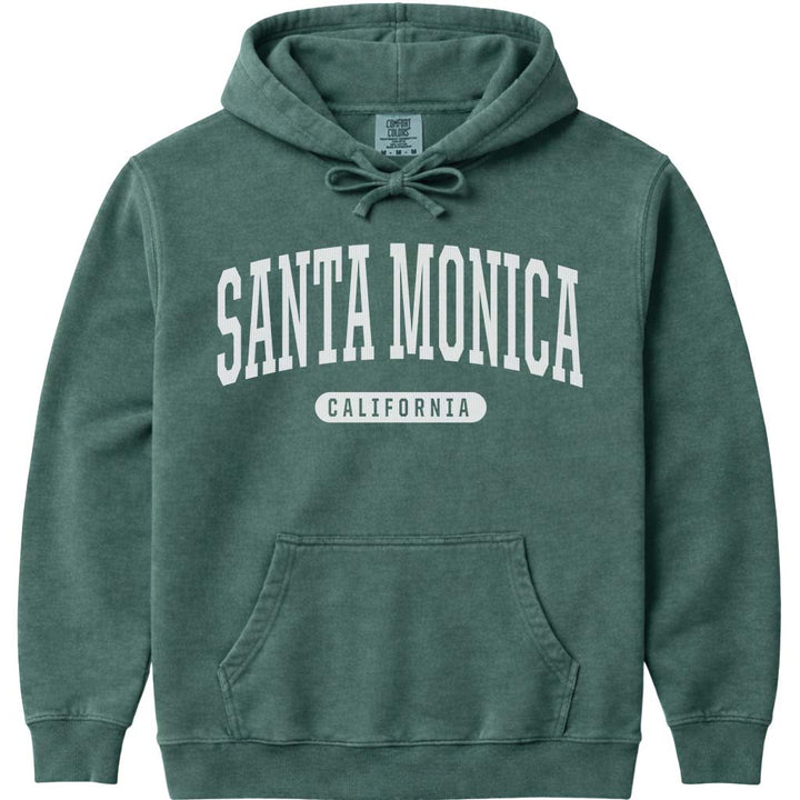 Santa Monica California Hoodie Sweatshirt - Blue Spruce