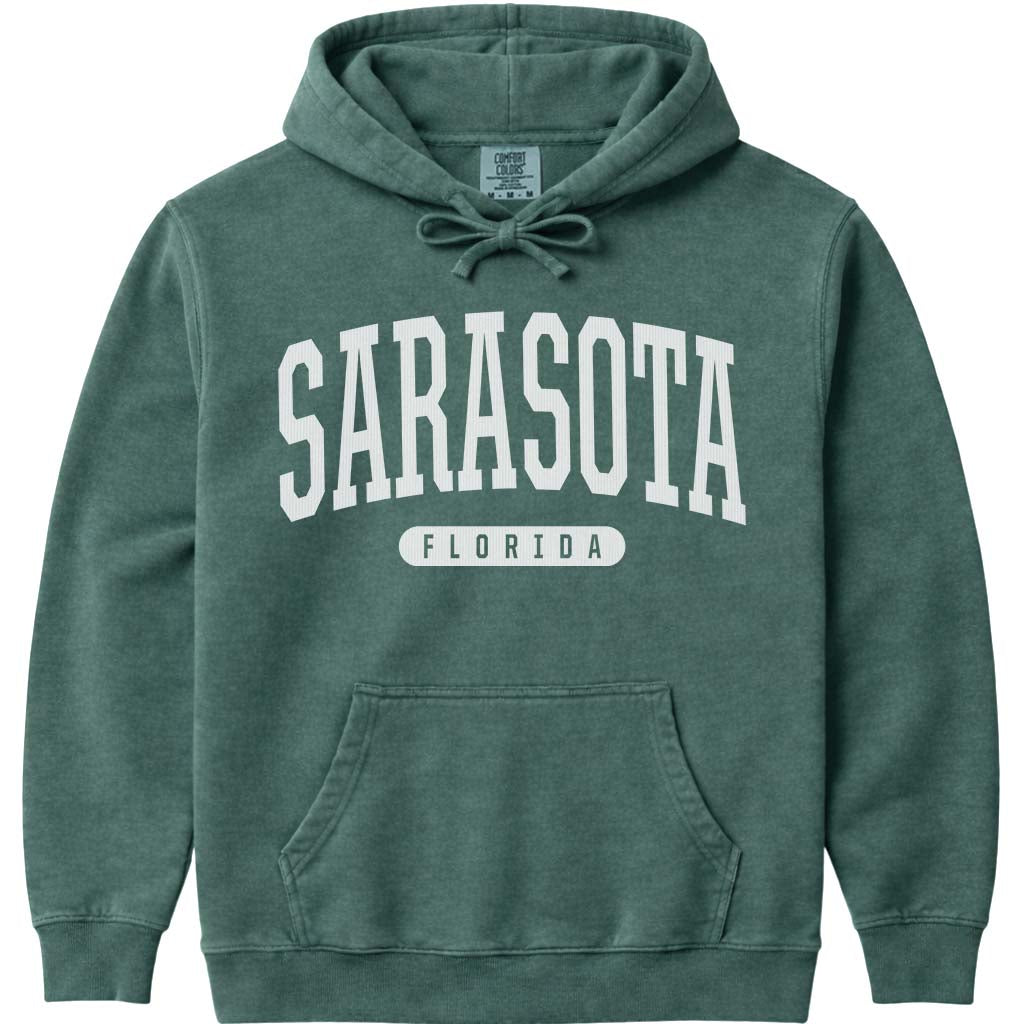 Sarasota Florida Hooded Sweatshirt - Blue Spruce