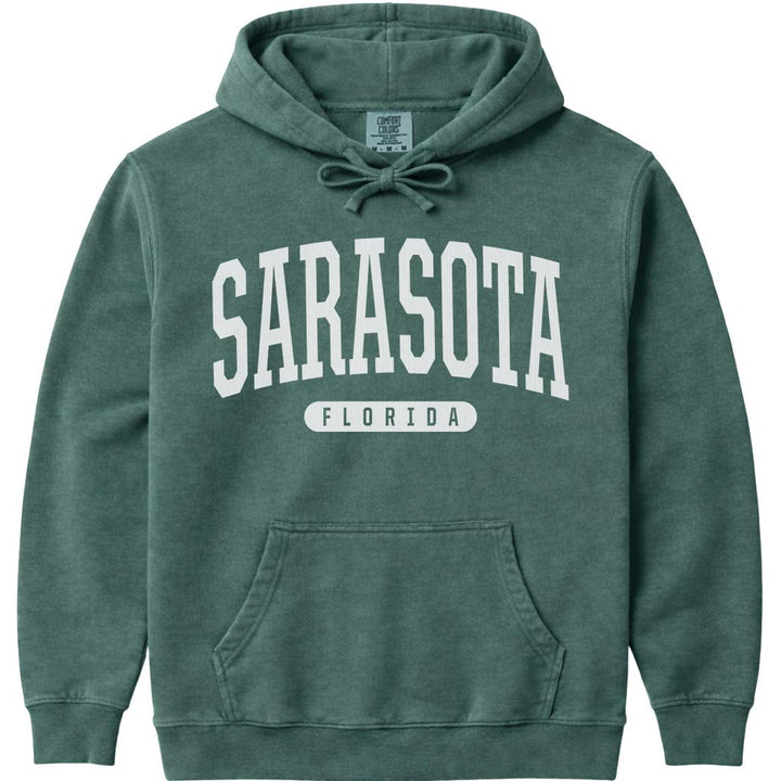 Sarasota Florida Hooded Sweatshirt - Blue Spruce