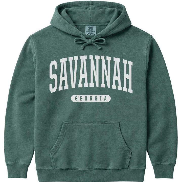 Savannah Georgia Hooded Sweatshirt - Blue Spruce