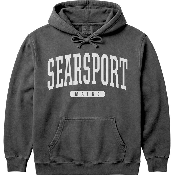 Searsport Maine Varsity Hooded Sweatshirt - Pepper