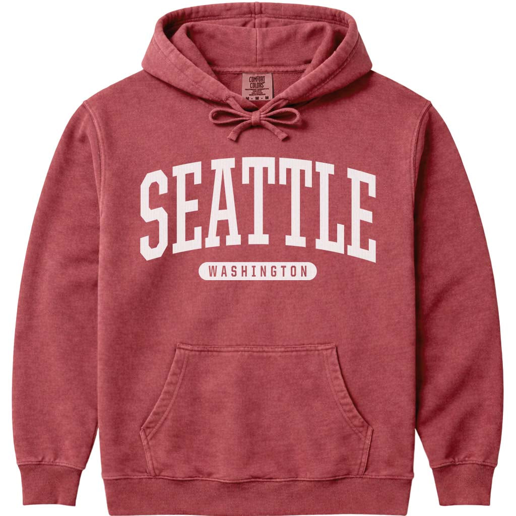 Seattle Washington Hoodie - Crimson