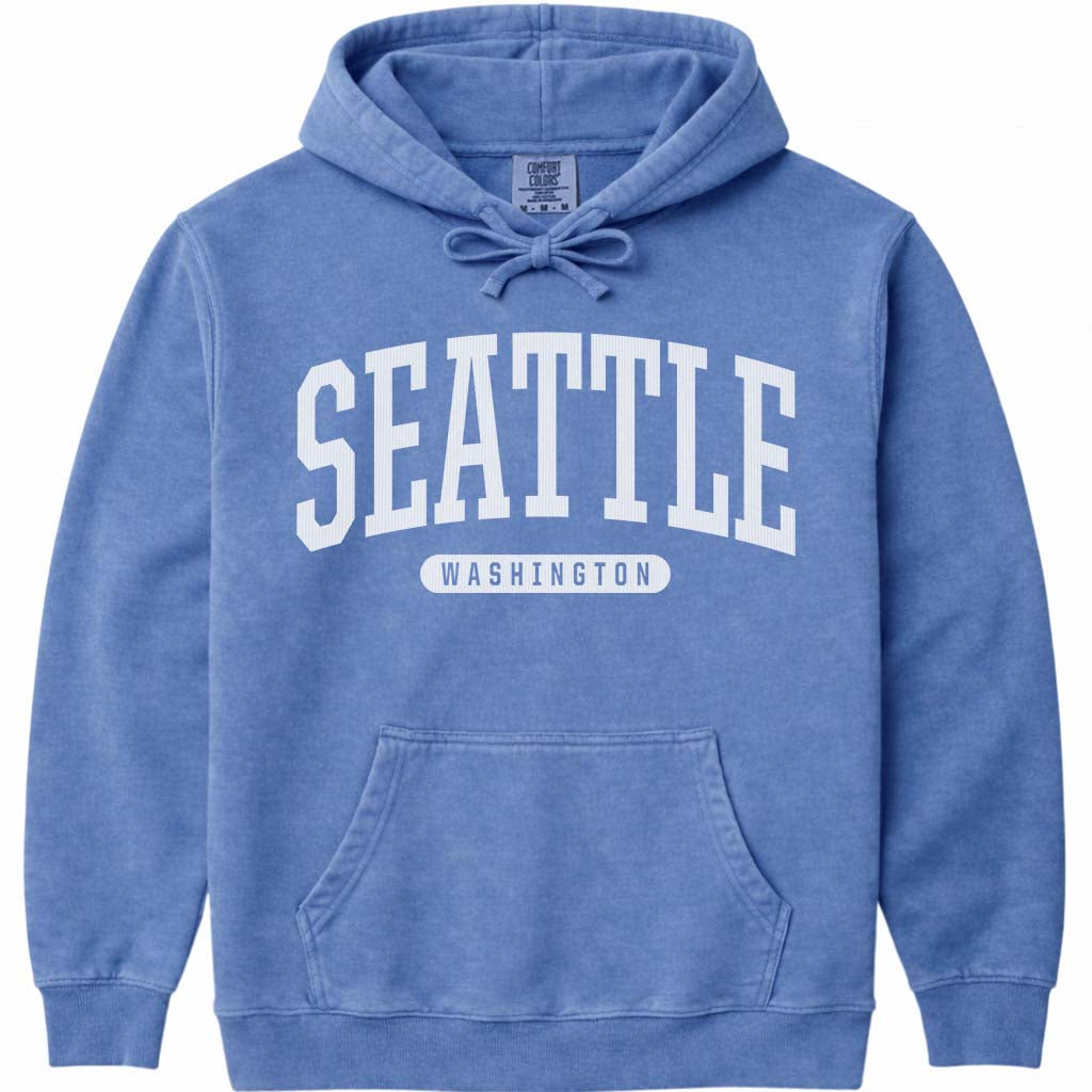 Seattle Washington Hoodie - Flo Blue