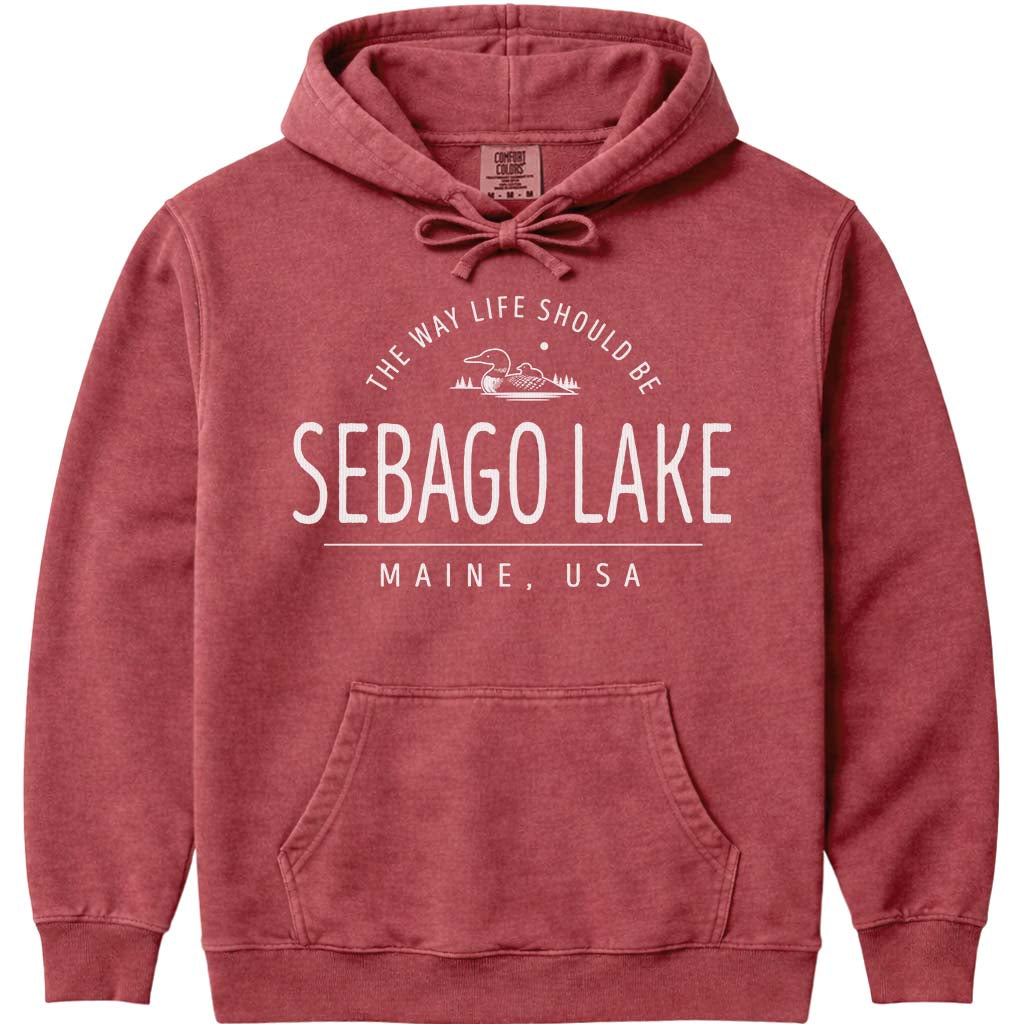 Sebago Lake Loon Hoodie Sweatshirt - Crimson
