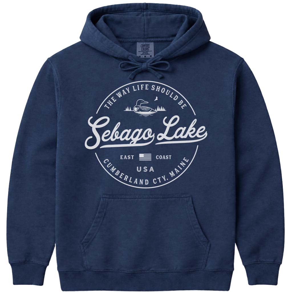 Sebago Lake Maine Hoodie Sweatshirt - Navy
