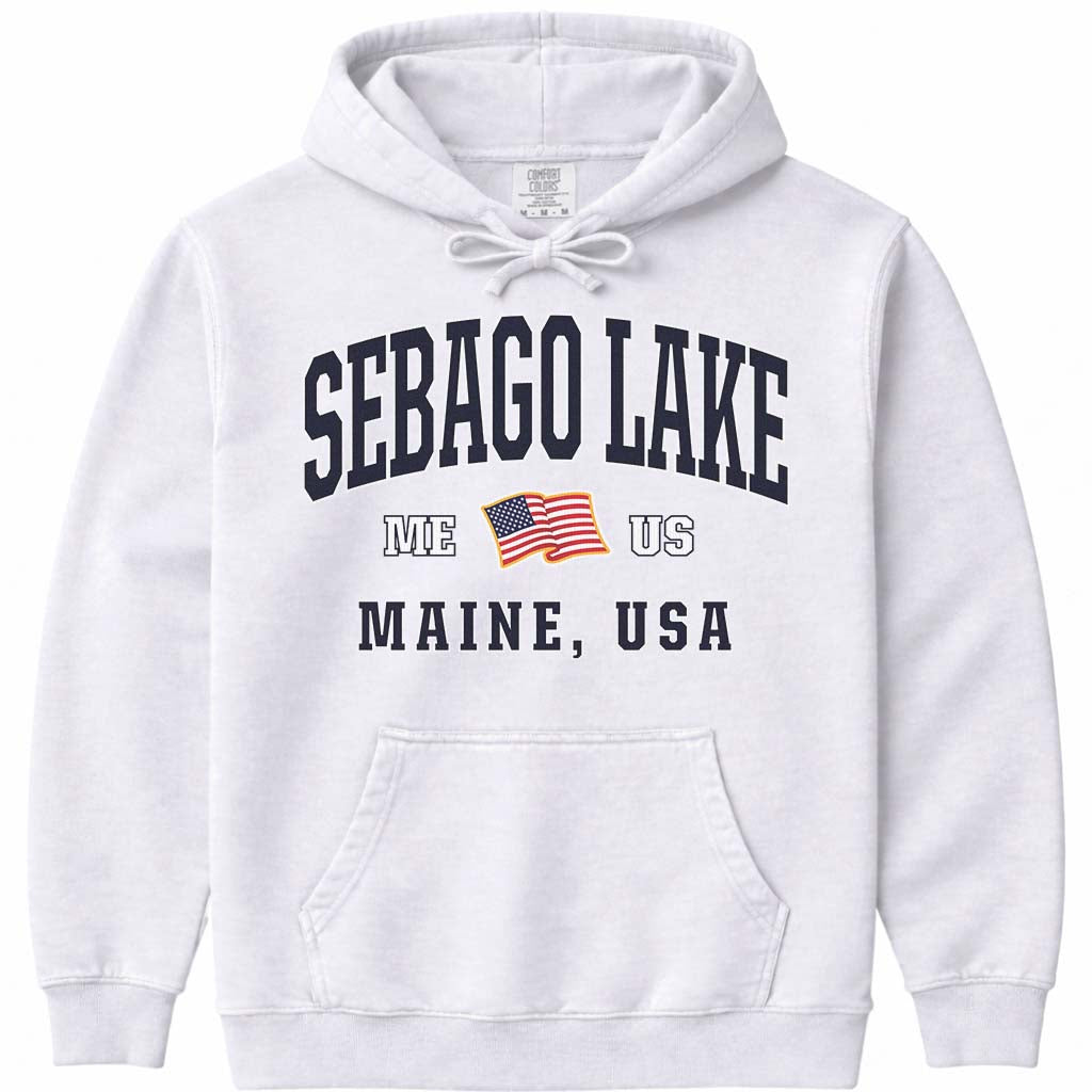 Sebago Lake USA Flag Sweatshirt - White