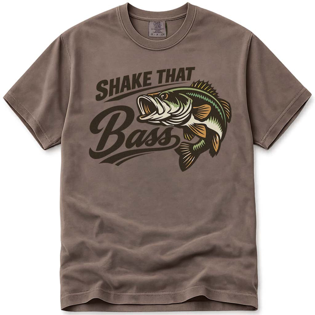Shake That Bass Fishing T Shirt - Espresso