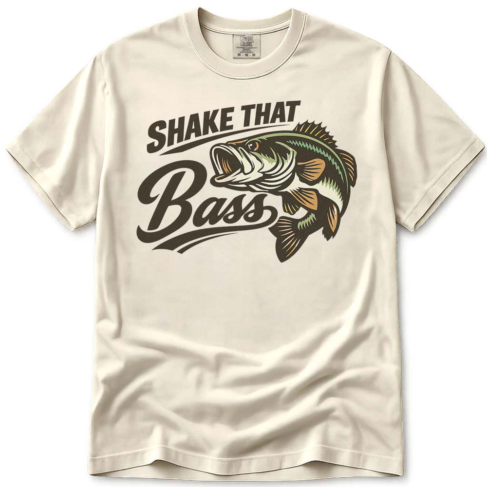 Shake That Bass Fishing T Shirt - Ivory