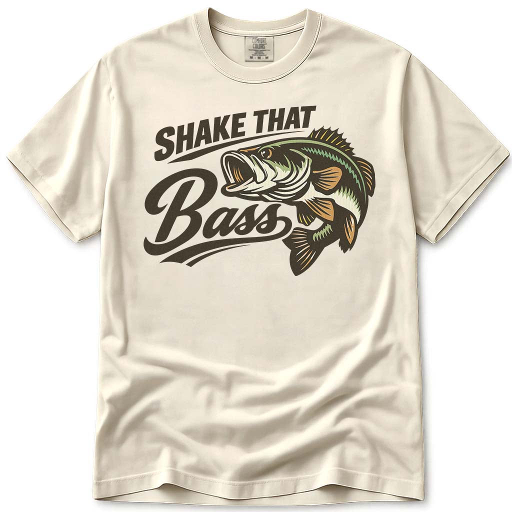 Shake That Bass Fishing T Shirt - Ivory