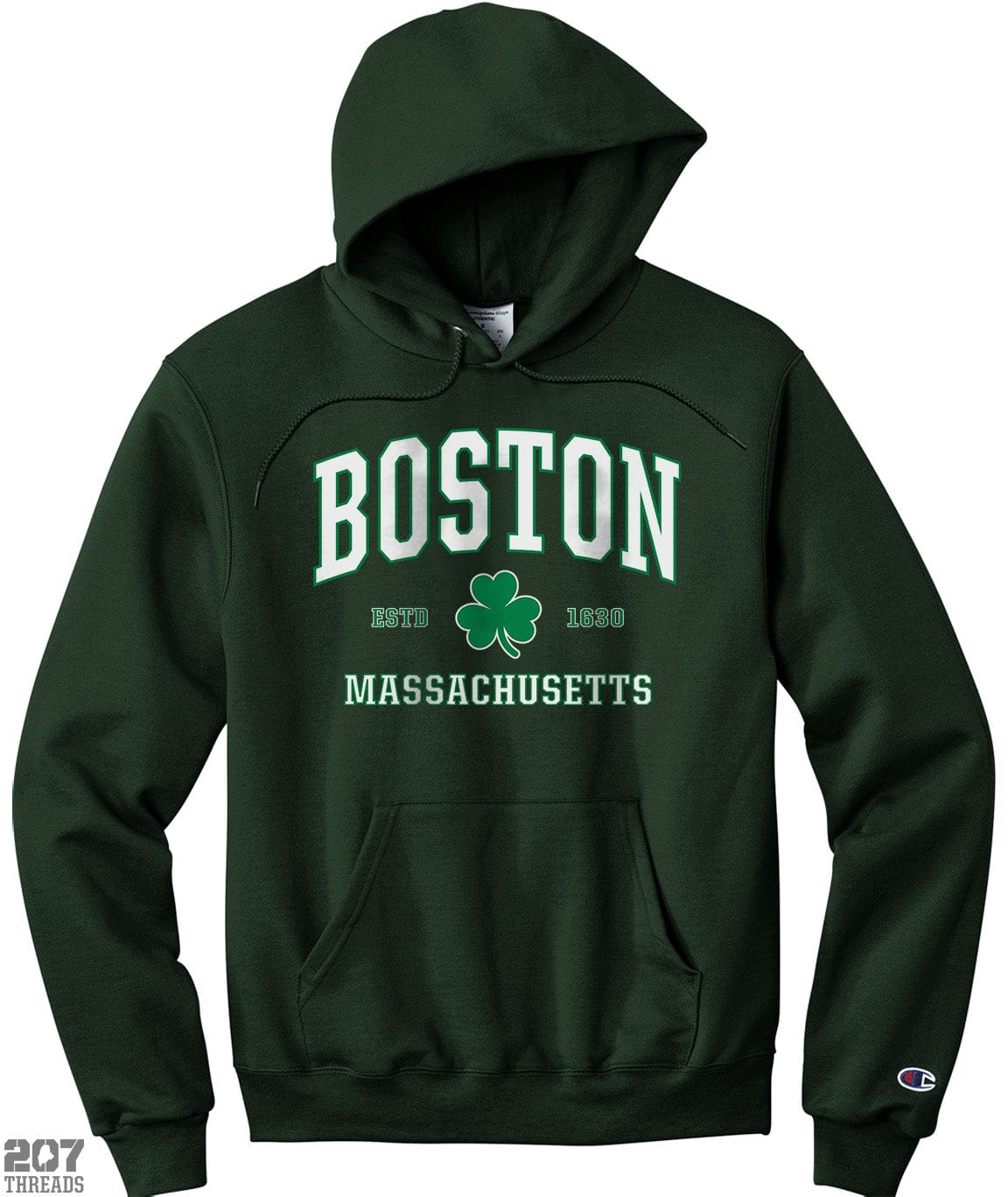 Shamrock Irish Boston Hooded Sweatshirt St. Patrick's Day Hoodie