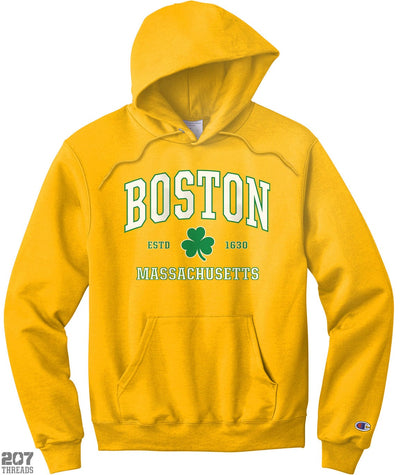 Shamrock Irish Boston Hooded Sweatshirt St. Patrick's Day Hoodie