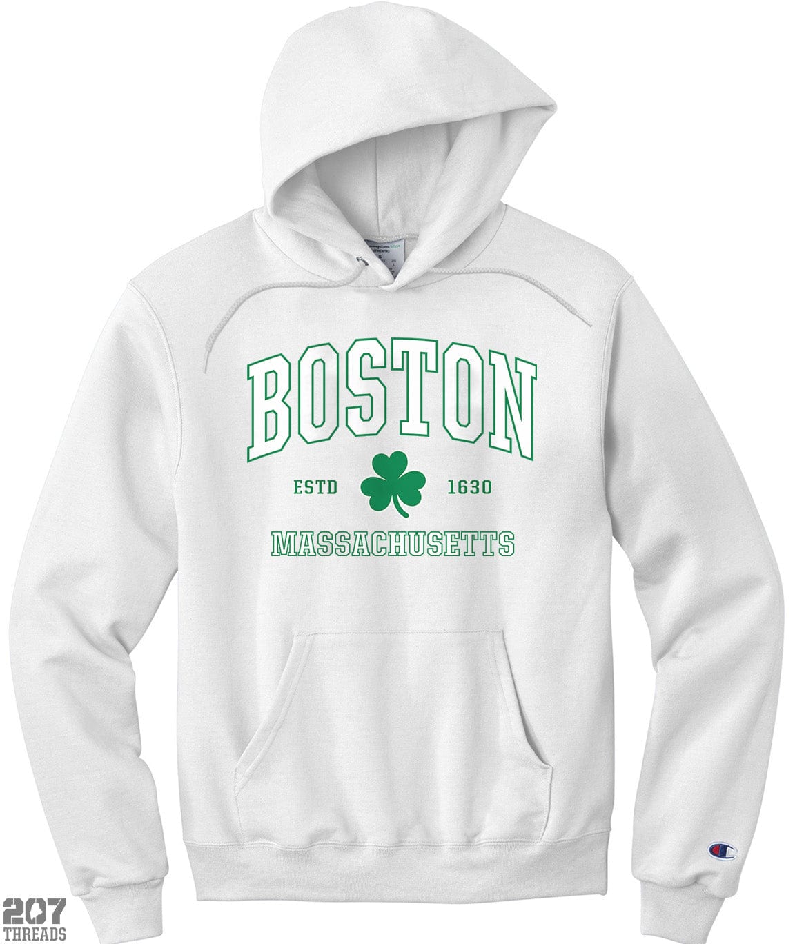 Shamrock Irish Boston Hooded Sweatshirt St. Patrick's Day Hoodie