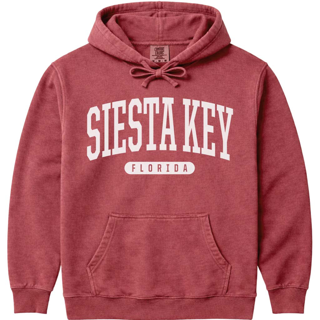Siesta Key Florida Hoodie Sweatshirt - Crimson