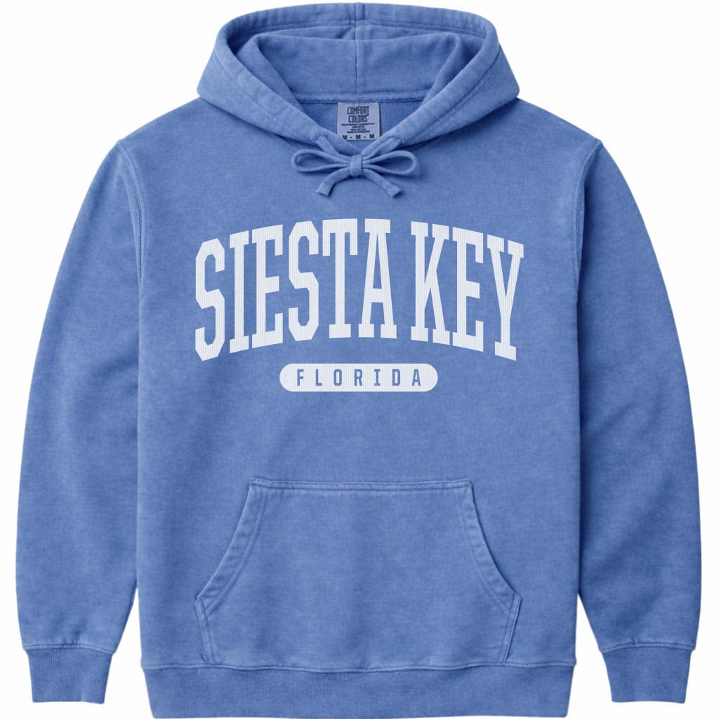Siesta Key Florida Hoodie Sweatshirt - Flo Blue