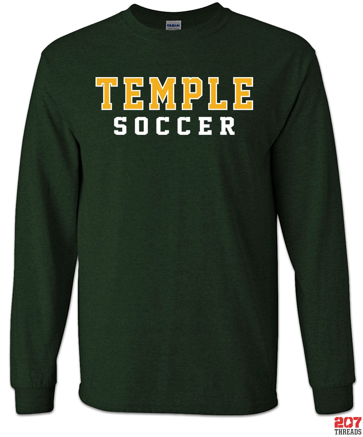 Temple Academy Soccer Block Letter Long Sleeve Shirt