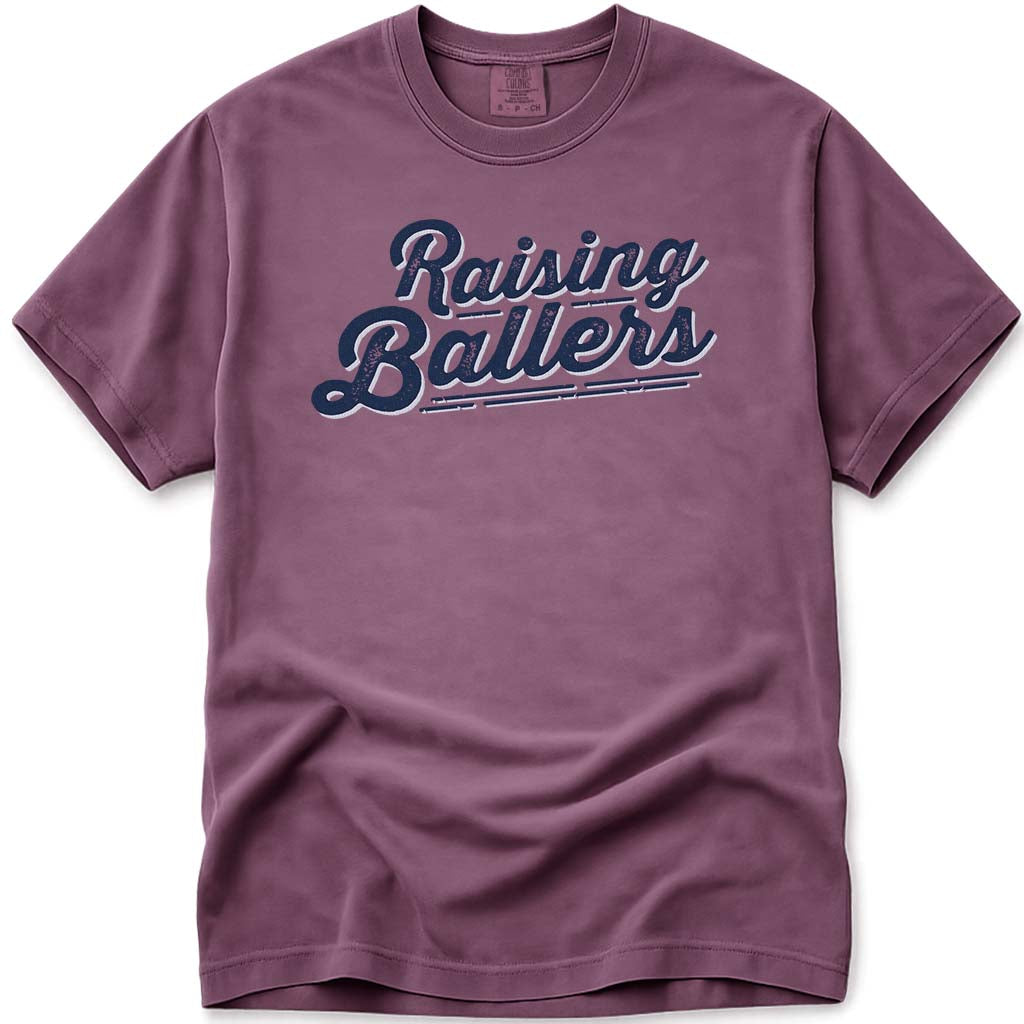 Sports Dad Raising Ballers Tee - Berry