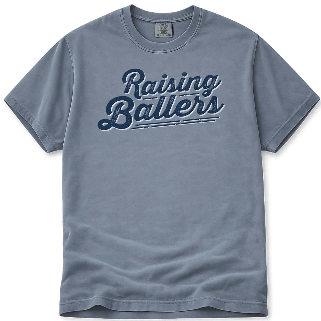 Sports Dad Raising Ballers Tee - Blue Jean