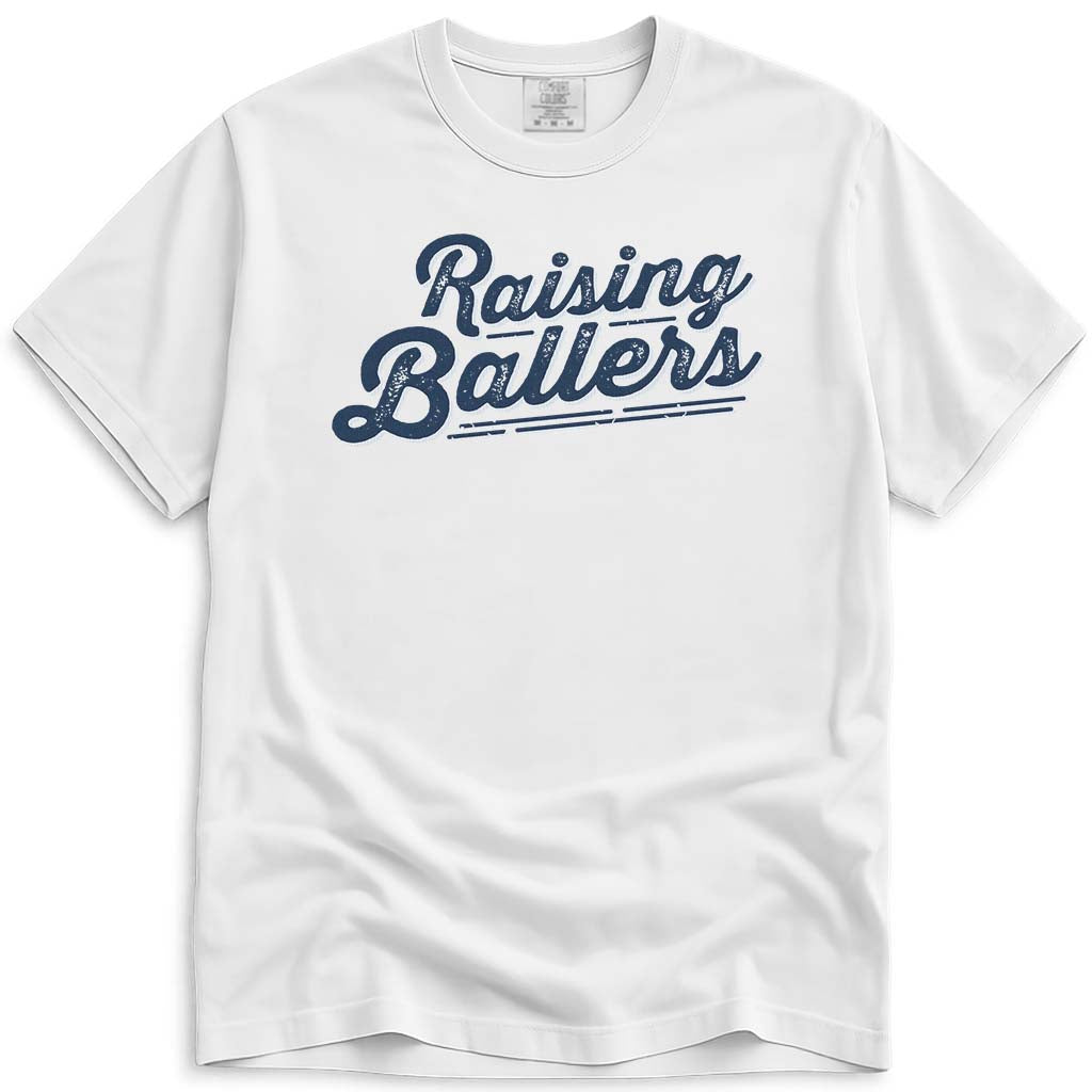 Sports Dad Raising Ballers Tee - White