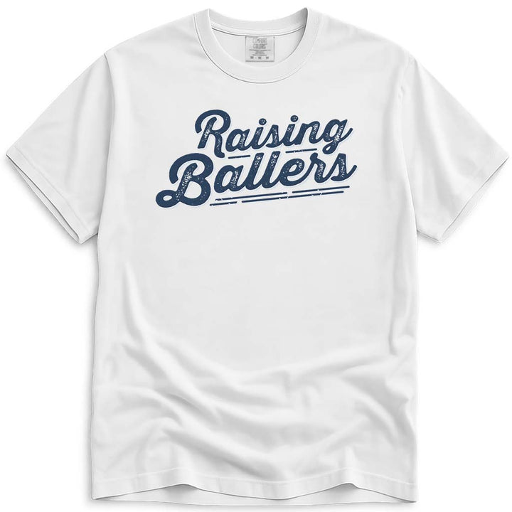 Sports Dad Raising Ballers Tee - White
