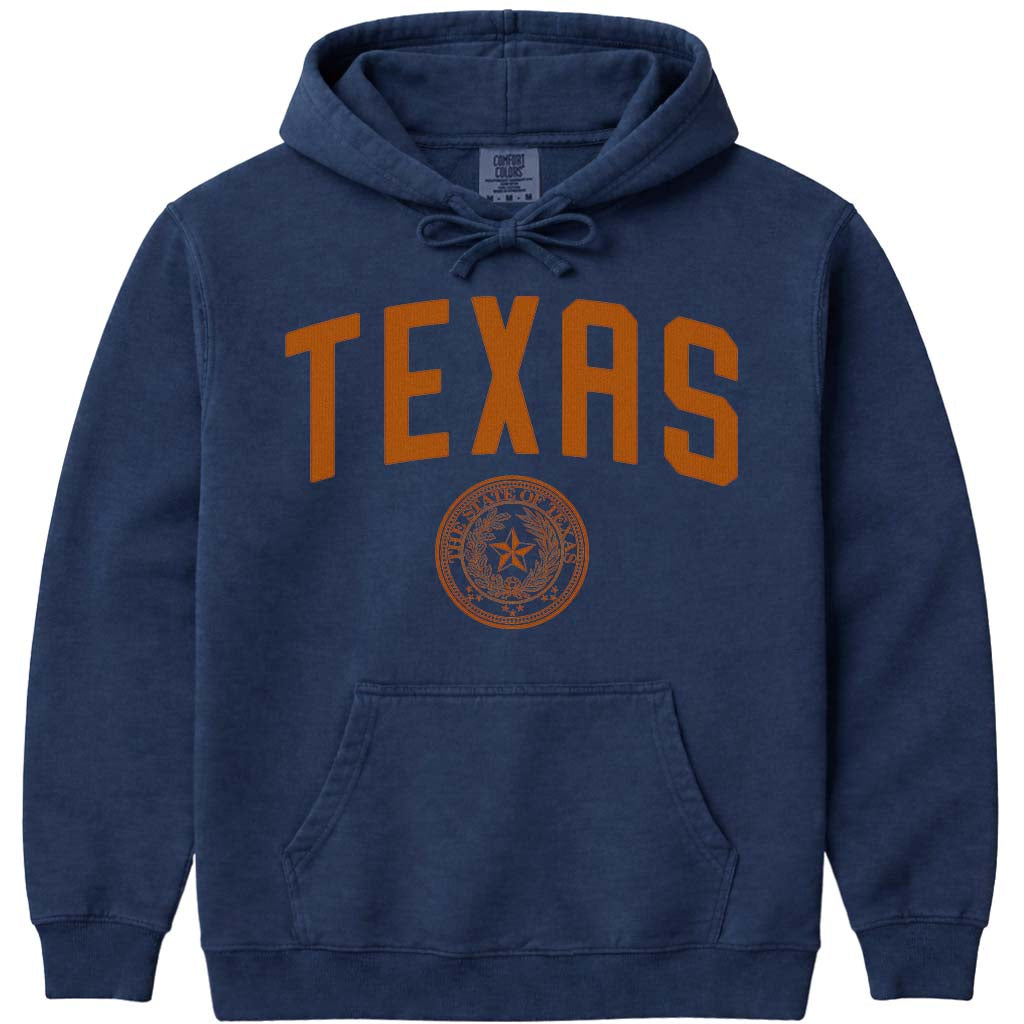 State Seal of Texas Hoodie Sweatshirt - Navy