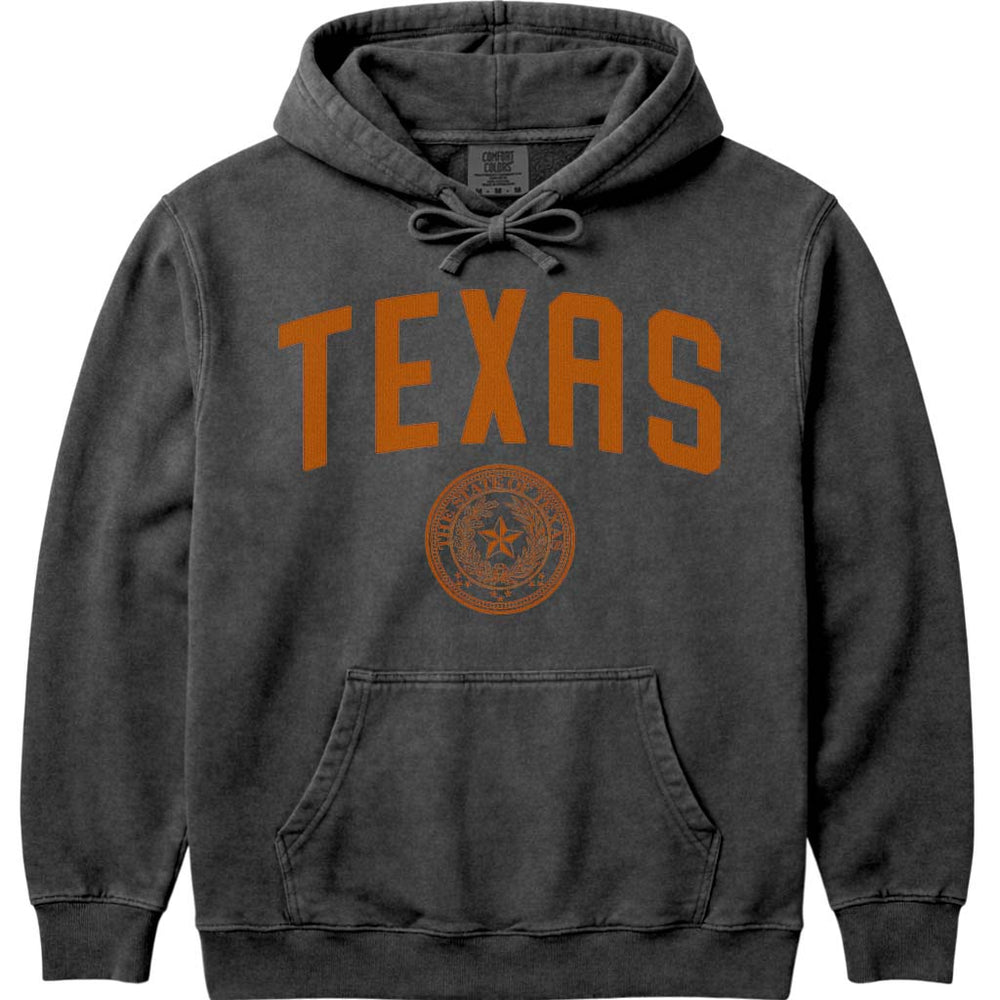 State Seal of Texas Hoodie Sweatshirt - Pepper