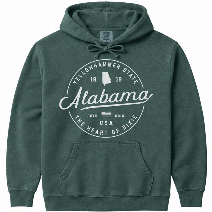 State of Alabama Hooded Sweatshirt - Blue Spruce
