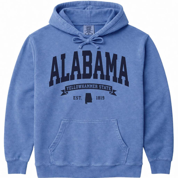 State of Alabama Hoodie Sweatshirt - Flo Blue