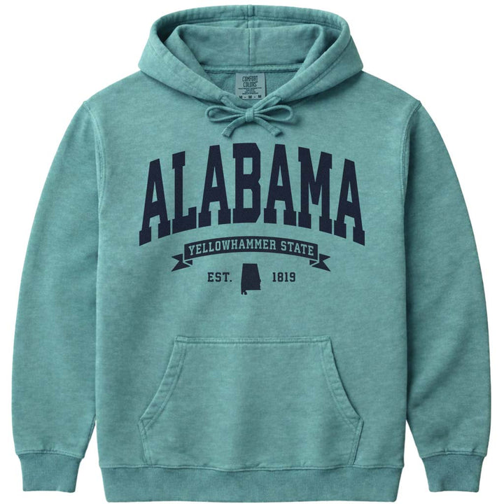 State of Alabama Hoodie Sweatshirt - Seafoam