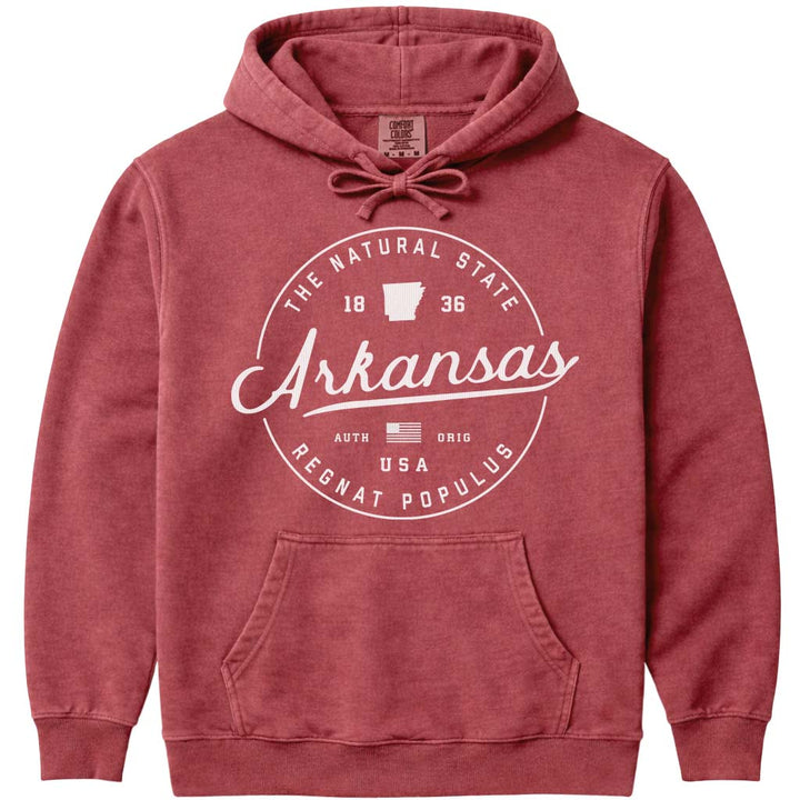 State of Arkansas Hoodie Sweatshirt - Crimson