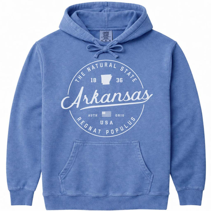 State of Arkansas Hoodie Sweatshirt - Flo Blue