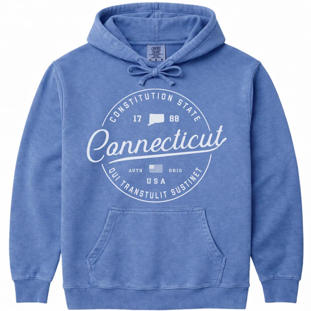 State of Connecticut Hoodie Sweatshirt - Flo Blue