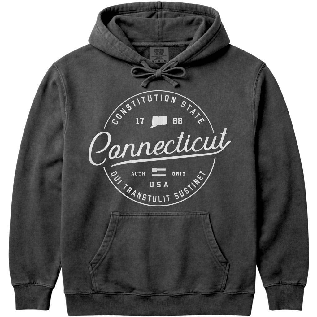 State of Connecticut Hoodie Sweatshirt - Pepper
