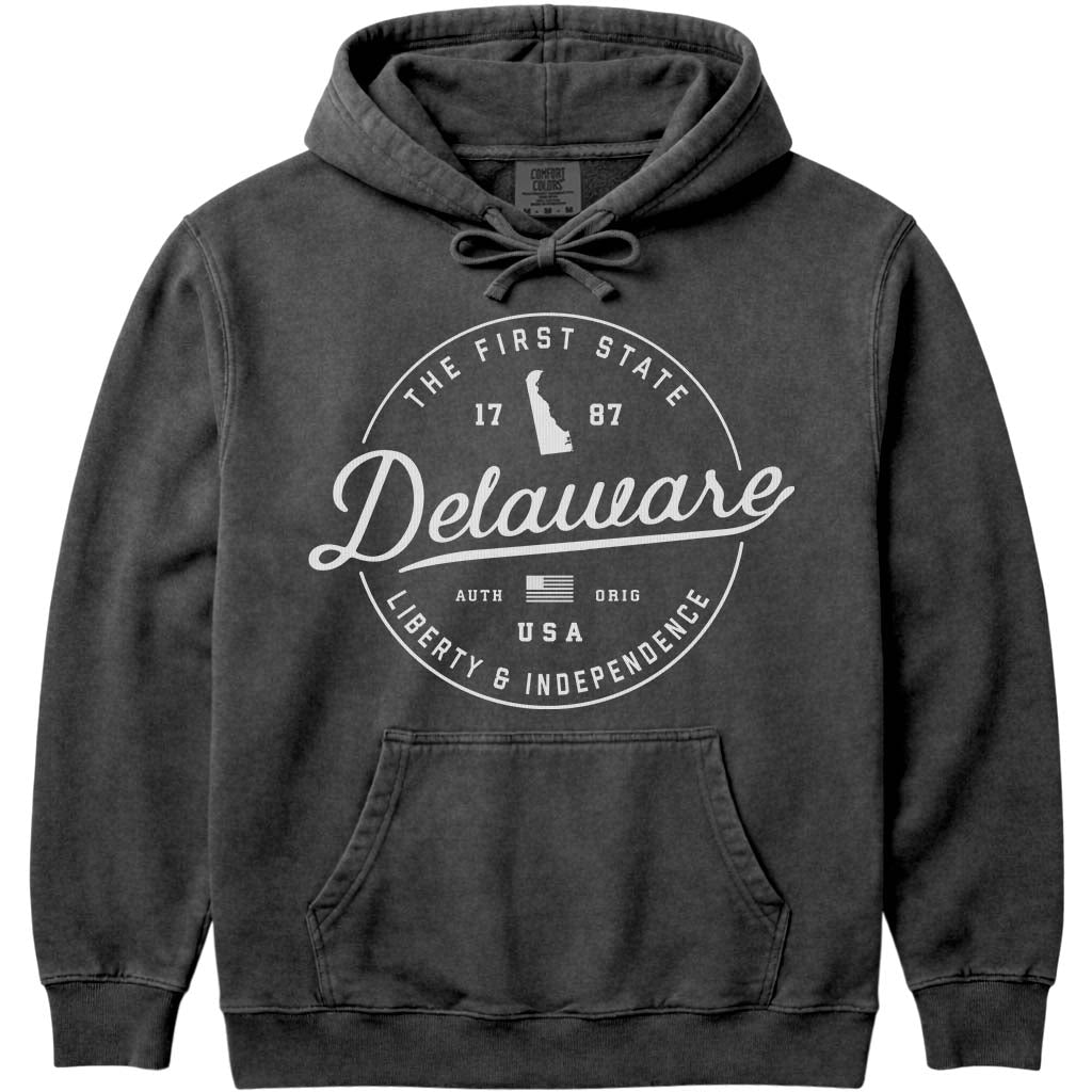 State of Delaware Hoodie Sweatshirt - Pepper