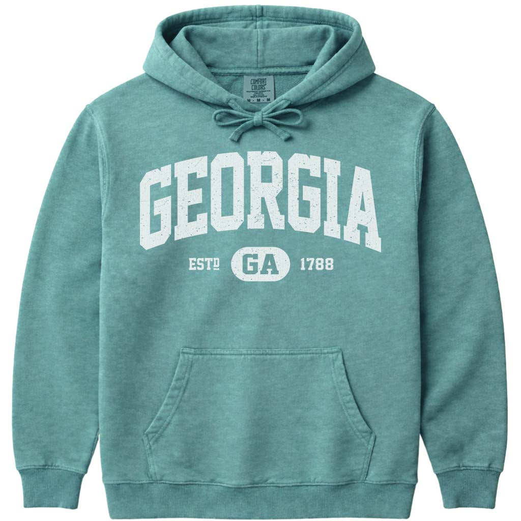 State of Georgia Hoodie Sweatshirt - Seafoam