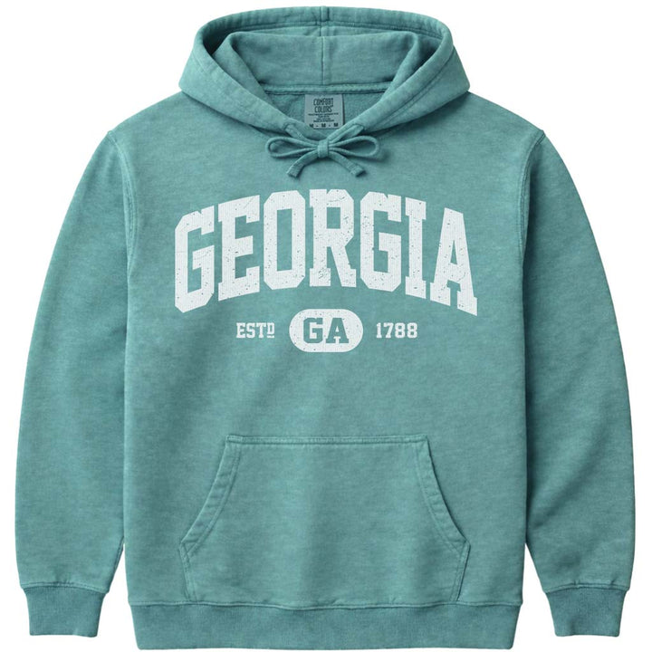 State of Georgia Hoodie Sweatshirt - Seafoam