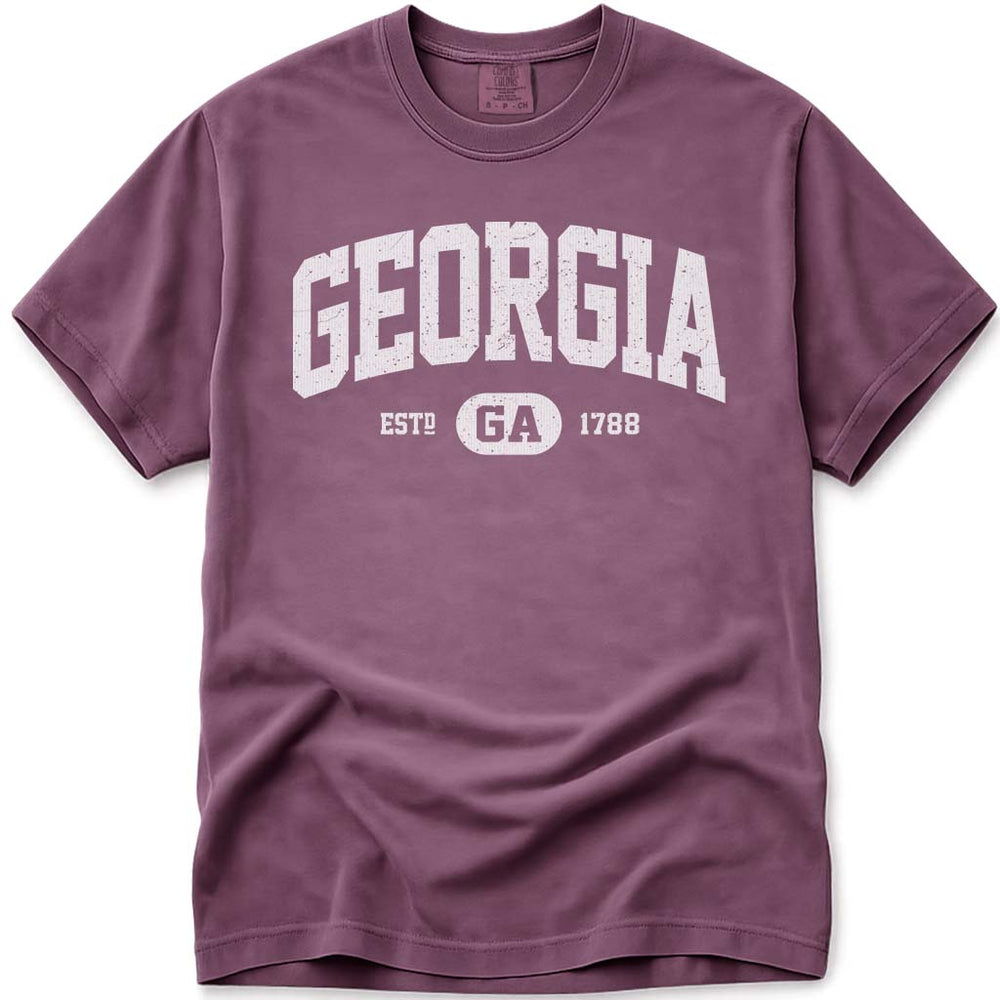 State of Georgia T Shirt GA Comfort Colors Tee - Berry