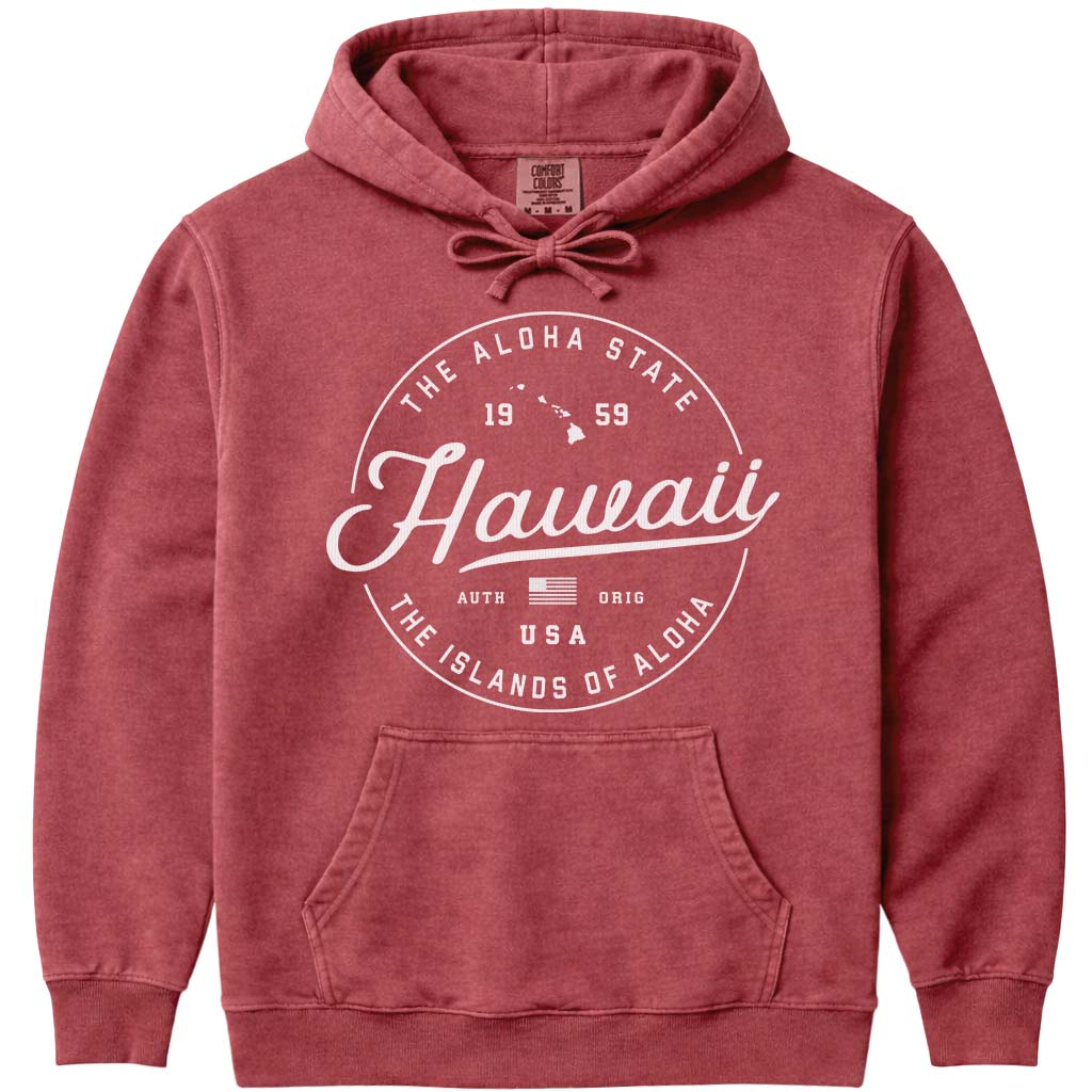 State of Hawaii Hoodie Sweatshirt - Crimson