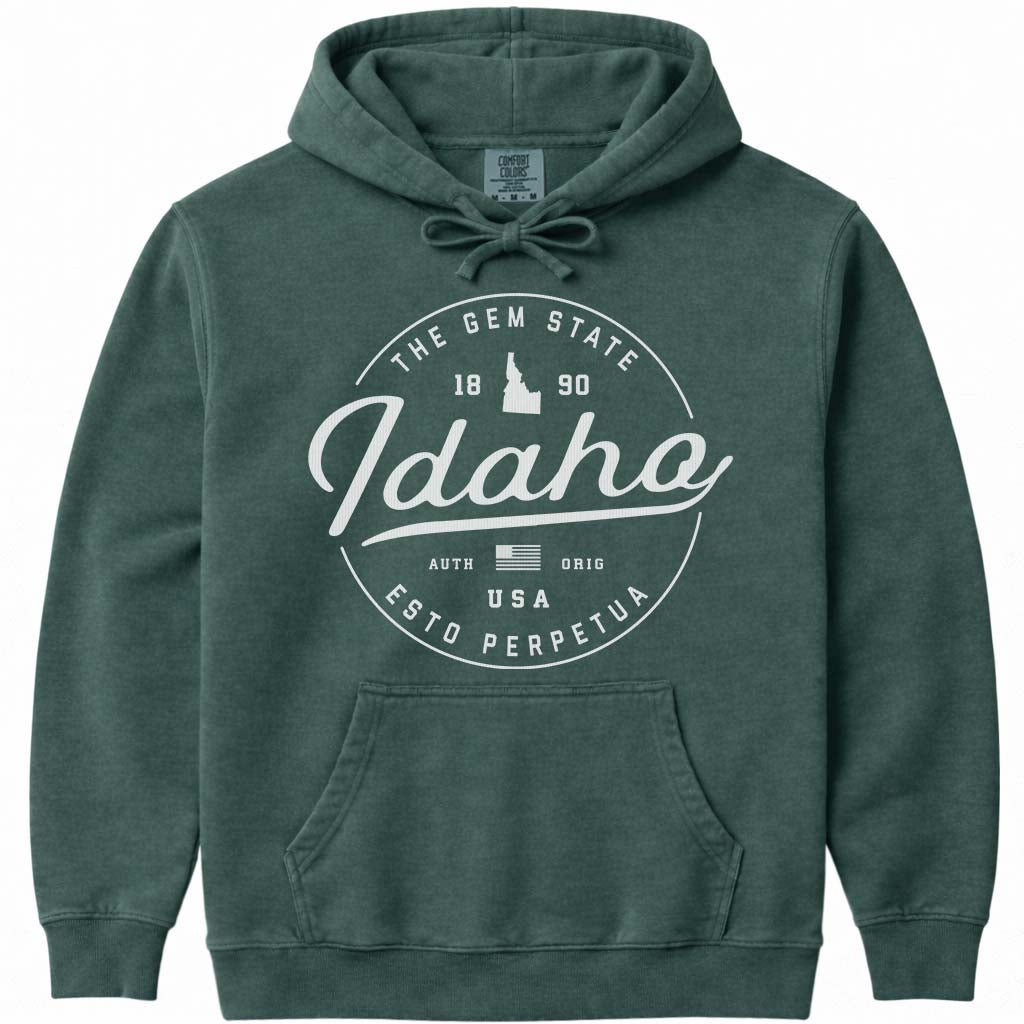 State of Idaho Hoodie Sweatshirt - Blue Spruce