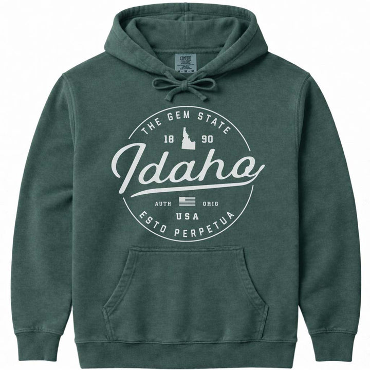State of Idaho Hoodie Sweatshirt - Blue Spruce